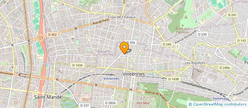 localisation de l'entreprise MONSIEUR KEVIN LACROIX à VINCENNES