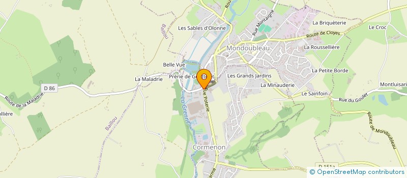 localisation de l'entreprise MONSIEUR KEVIN MENANT  CORMENON