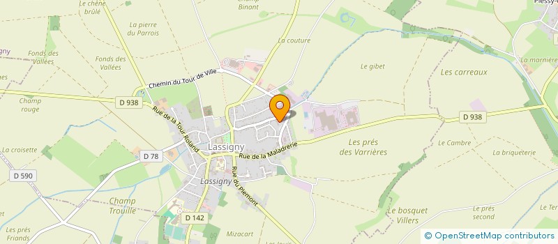 localisation de l'entreprise MONSIEUR KEVIN PERDRIEAU  LASSIGNY