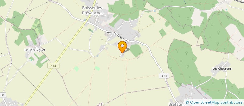 localisation de l'entreprise MONSIEUR KEVIN PERRIER  BOISSET-LES-PREVANCHES