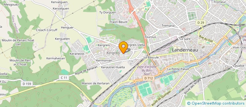 localisation de l'entreprise MONSIEUR KEVIN RAGONDET  LANDERNEAU