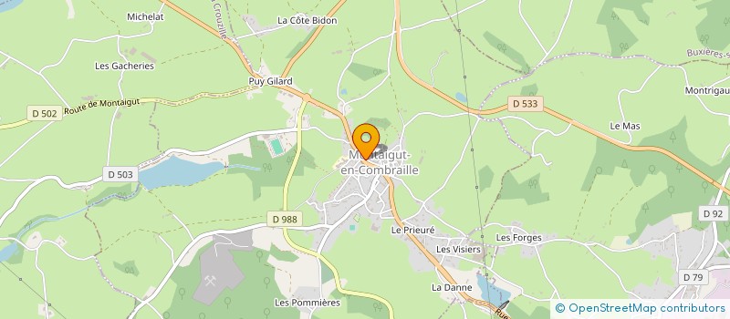 localisation de l'entreprise MONSIEUR KEVIN RODRIGUEZ  MONTAIGUT-EN-COMBRAILLE