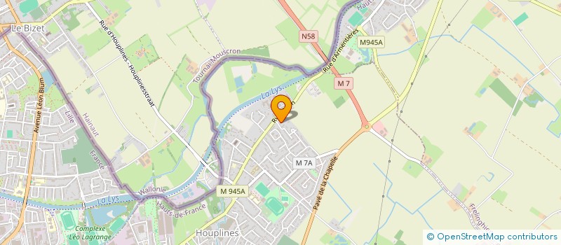 localisation de l'entreprise MONSIEUR KRISTOF VERRAES  HOUPLINES