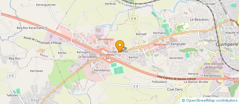 localisation de l'entreprise MONSIEUR LAURENCE FARR-BARRON  QUIMPERLE