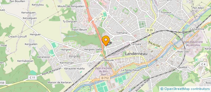 localisation de l'entreprise MONSIEUR LAURENT CARIOU  LANDERNEAU