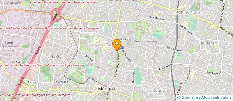 localisation de l'entreprise MONSIEUR LAURENT CRUBILIE  MERIGNAC