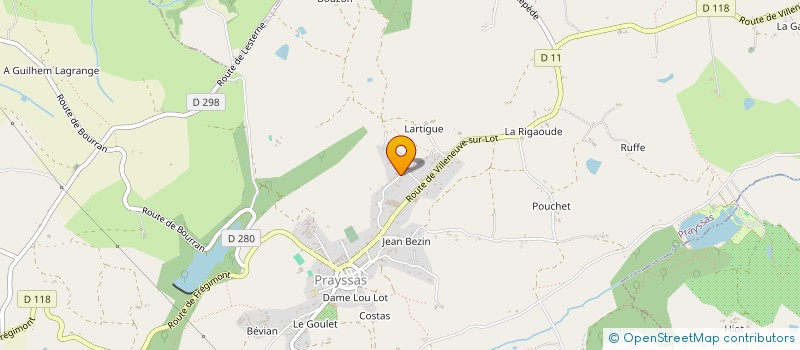 localisation de l'entreprise MONSIEUR LAURENT FLORENTIN  PRAYSSAS