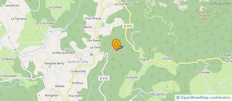 localisation de l'entreprise MONSIEUR LAURENT GOUTTE  VOLLORE-VILLE