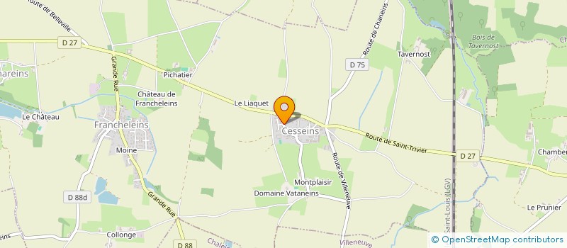 localisation de l'entreprise MONSIEUR LAURENT HYVERNAT à FRANCHELEINS