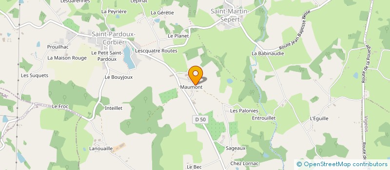 localisation de l'entreprise MONSIEUR LAURENT MALIGNE  SAINT-PARDOUX-CORBIER
