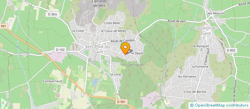 localisation de l'entreprise MONSIEUR LAURENT MATHIS  VERS-PONT-DU-GARD