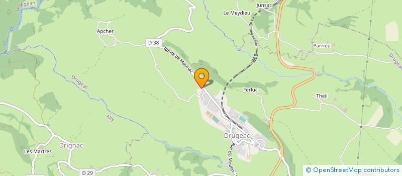 localisation de l'entreprise MONSIEUR LAURENT PERRIER-CHAMBRE à DRUGEAC