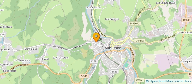 localisation de l'entreprise MONSIEUR LAURENT SPYCHALA à AUBUSSON