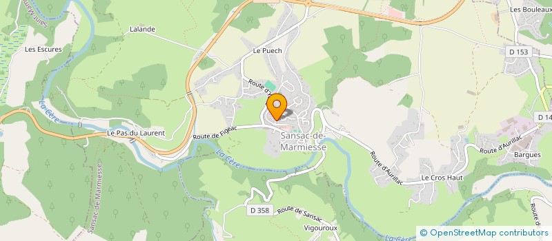 localisation de l'entreprise MONSIEUR LAURENT VEYSSIER à SANSAC-DE-MARMIESSE
