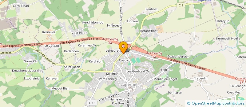 localisation de l'entreprise MONSIEUR LEO GABORIT  LOPERHET