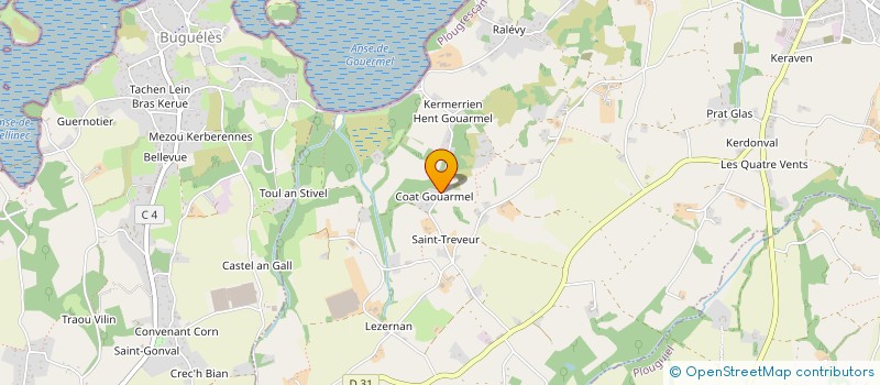 localisation de l'entreprise MONSIEUR LEONARD DU GARREAU DE LA MECHENIE  PLOUGRESCANT