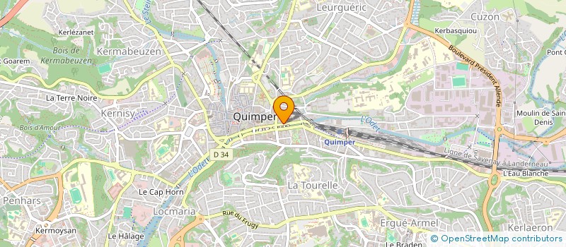 localisation de l'entreprise MONSIEUR LIONEL GODFROY  QUIMPER