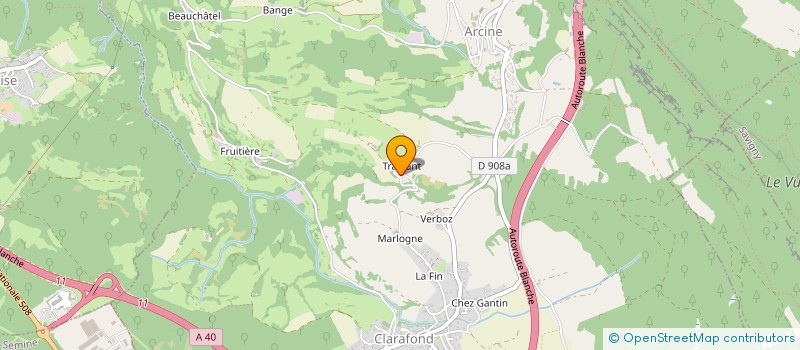 localisation de l'entreprise MONSIEUR LIONEL LAFONTAINE  CLARAFOND-ARCINE