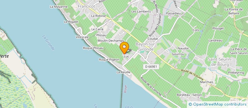 localisation de l'entreprise MONSIEUR LIONEL LORENTE  BAYON-SUR-GIRONDE