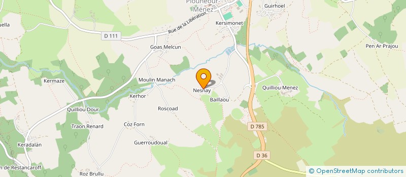 localisation de l'entreprise MONSIEUR LOIC LE BRUN  PLOUNEOUR-MENEZ