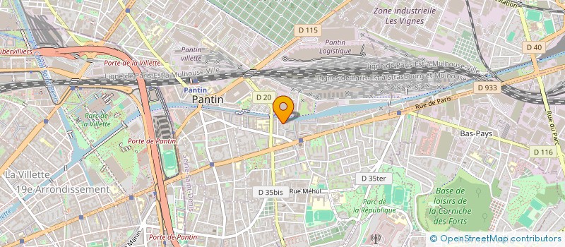 localisation de l'entreprise MONSIEUR LOUIS DE COURREGES  PANTIN