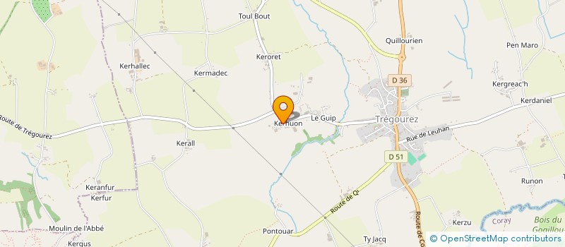 localisation de l'entreprise MONSIEUR LOUIS GUEGUEN  TREGOUREZ