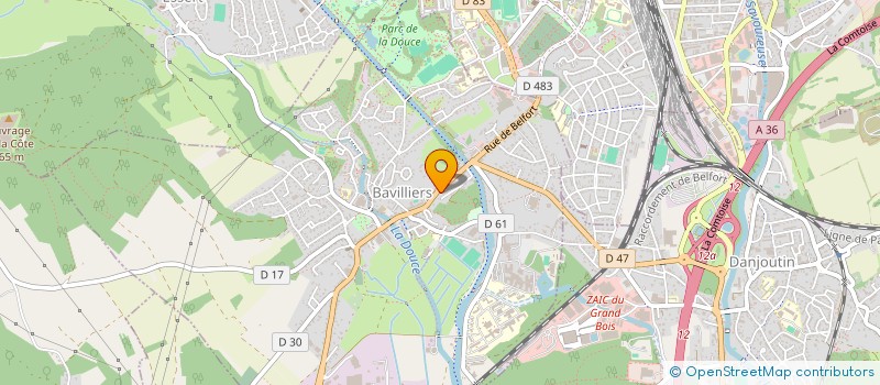 localisation de l'entreprise MONSIEUR LUC HUBERT  BAVILLIERS