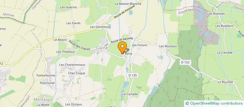 localisation de l'entreprise MONSIEUR LUC MEYSSONIE  GLAINE-MONTAIGUT