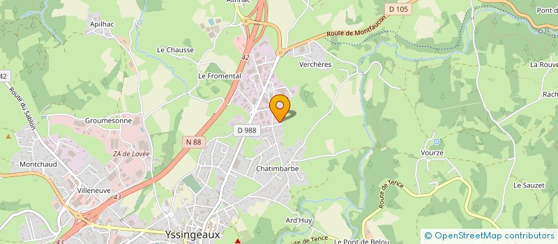 localisation de l'entreprise MONSIEUR LUCAS JOUBERT  YSSINGEAUX