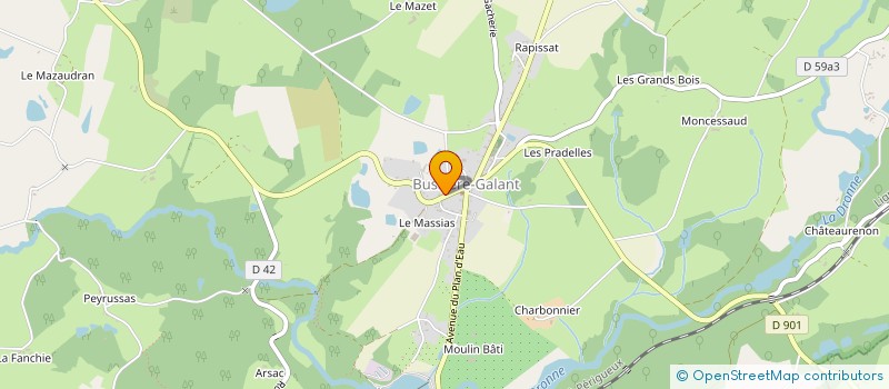 localisation de l'entreprise MONSIEUR LUCAS SABATHIE à BUSSIERE-GALANT