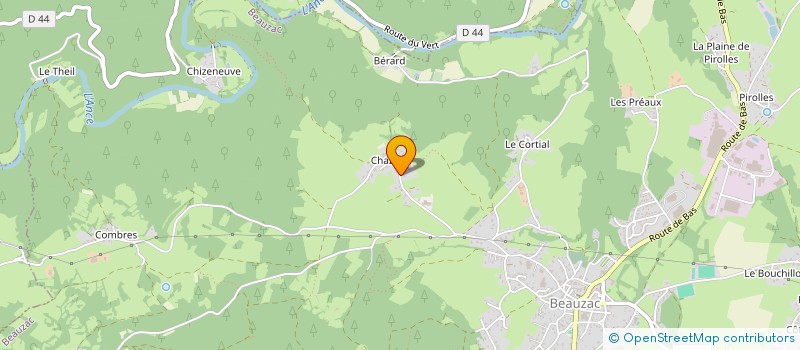 localisation de l'entreprise MONSIEUR LUCIEN BERGER  BEAUZAC