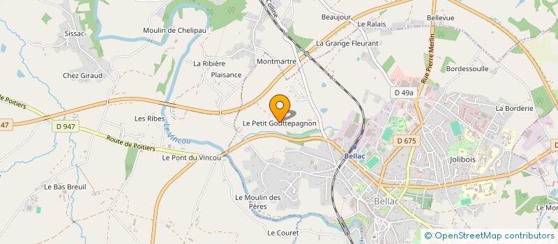 localisation de l'entreprise MONSIEUR LUCIEN CHAMPALOUX  BELLAC