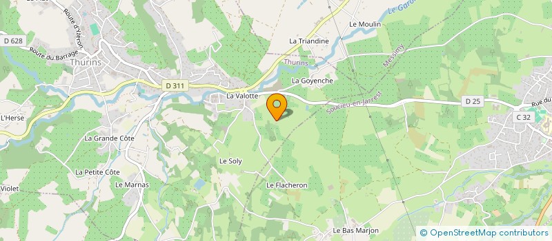 localisation de l'entreprise MONSIEUR LUCIEN GIRAUDIER  THURINS