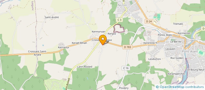 localisation de l'entreprise MONSIEUR LUCIEN JARAUD  PONT-AVEN