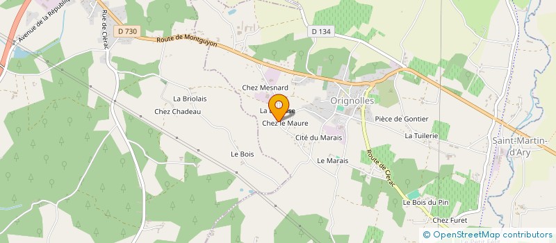 localisation de l'entreprise MONSIEUR LUDOVIC CALVET  ORIGNOLLES