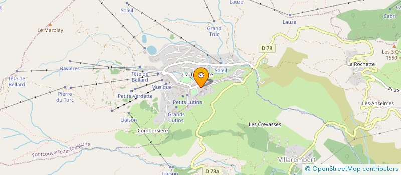 localisation de l'entreprise MONSIEUR LUDOVIC CARRERES  FONTCOUVERTE-LA-TOUSSUIRE