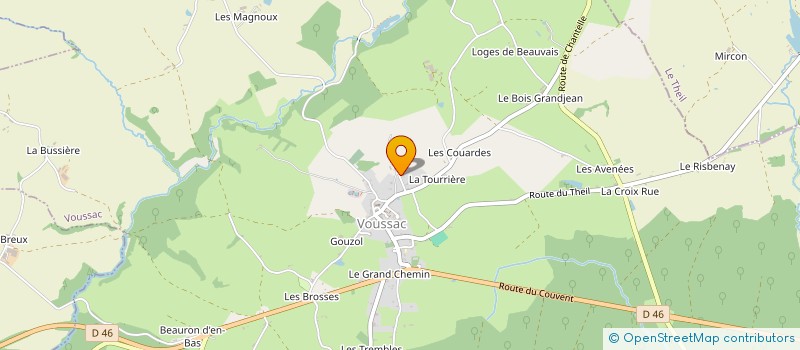 localisation de l'entreprise MONSIEUR LUDOVIC FAURE  VOUSSAC