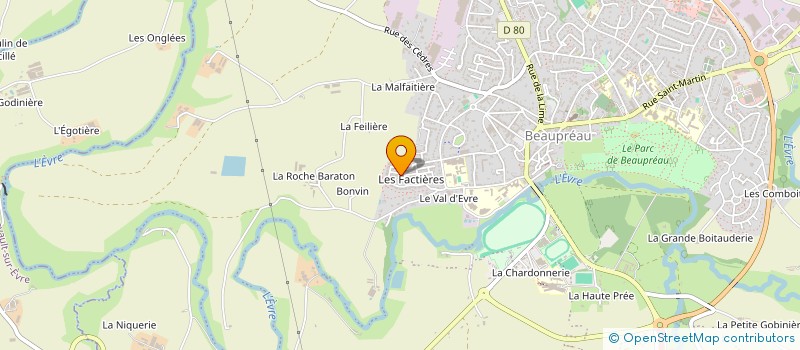 localisation de l'entreprise MONSIEUR LUDOVIC LANDREAU  BEAUPREAU-EN-MAUGES