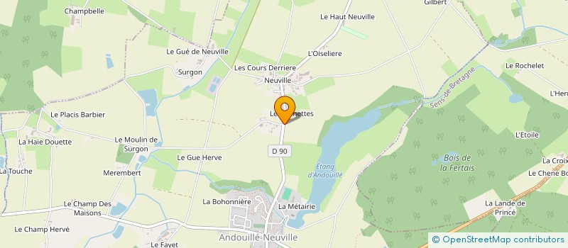 localisation de l'entreprise MONSIEUR LUDOVIC NEVEU  ANDOUILLE-NEUVILLE