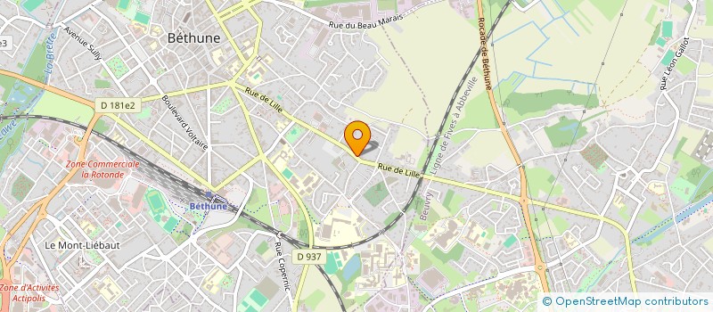 localisation de l'entreprise MONSIEUR LUDOVIC WIDENT  BETHUNE