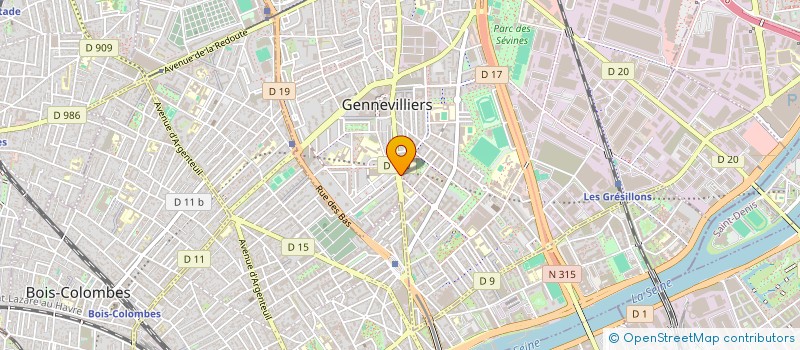 localisation de l'entreprise MONSIEUR MAHMOB KADIR à GENNEVILLIERS