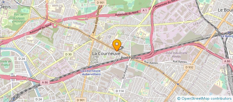 localisation de l'entreprise MONSIEUR MAMOUTOU KONE à LA COURNEUVE