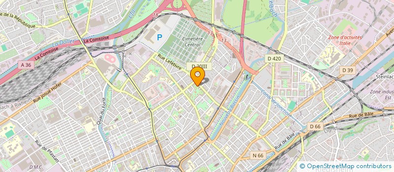 localisation de l'entreprise MONSIEUR MANFRED EKWE EBELE  MULHOUSE