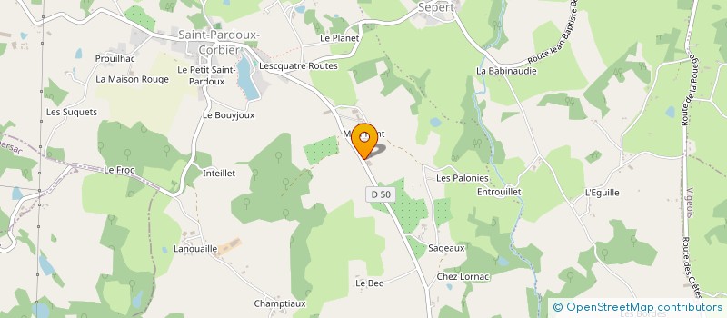 localisation de l'entreprise MONSIEUR MARCEL GRAFFEUIL  SAINT-PARDOUX-CORBIER