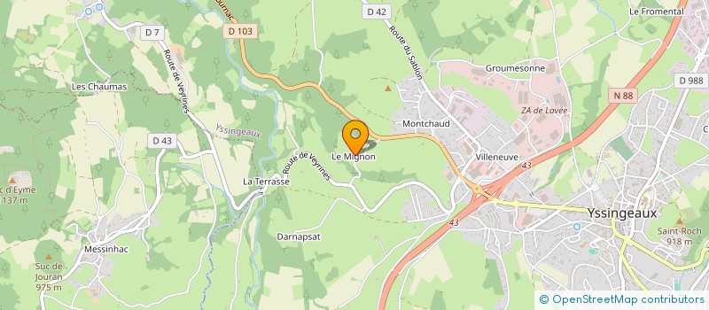localisation de l'entreprise MONSIEUR MARCEL SAGNARD à YSSINGEAUX