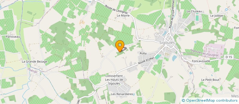 localisation de l'entreprise MONSIEUR MARTIN CHASSAGNE  SIGOULES-ET-FLAUGEAC