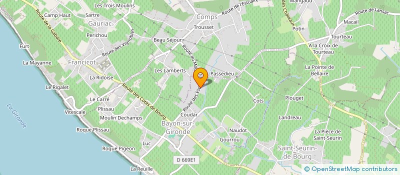 localisation de l'entreprise MONSIEUR MATHEO GILLIARD  BAYON-SUR-GIRONDE