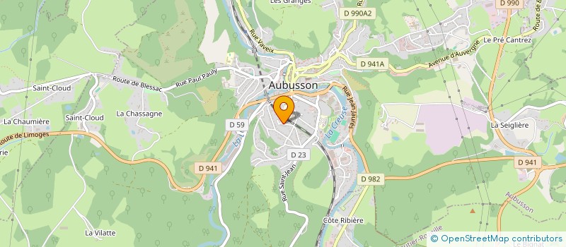 localisation de l'entreprise MONSIEUR MATHIAS SAINTRAPT à AUBUSSON