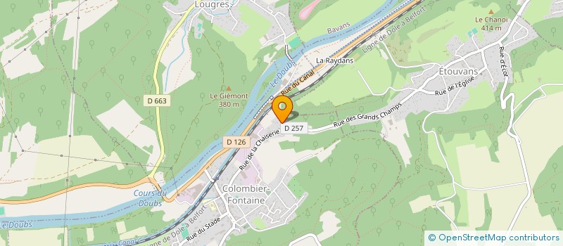 localisation de l'entreprise MONSIEUR MATHIEU CUENIN  COLOMBIER-FONTAINE
