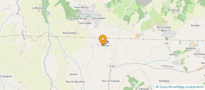 localisation de l'entreprise MONSIEUR MATHIEU HERVIOU à TREGLAMUS